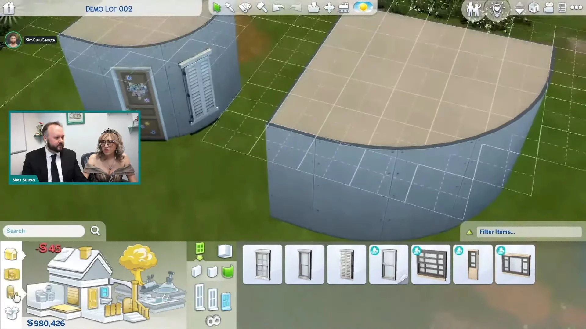 The Sims 4 Update 1.90.358.1030 - July 26, 2022 - The Sim Architect The Sims 4 High School Years Livestream - Regular Doors and Windows on Curved Walls