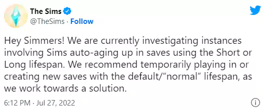 The Sims 4 Mega Update 1.90.358.1030 - Random Aging Glitch - The Sim Architect The Sims 4 Mega Update 1.90.358.1030 - Random Aging Glitch - The Sim Architect