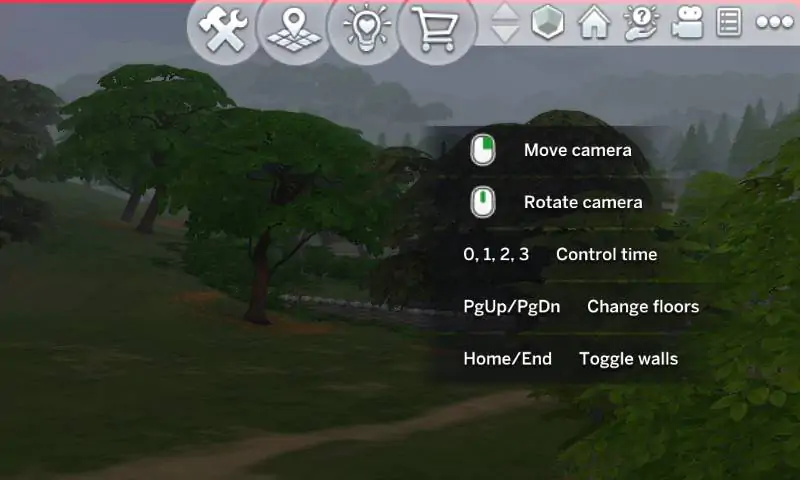 Sims 4 Controls on Screen Overlay