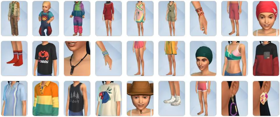 The Sims 4 Adventure Awaits Expansion Pack - CAS Items